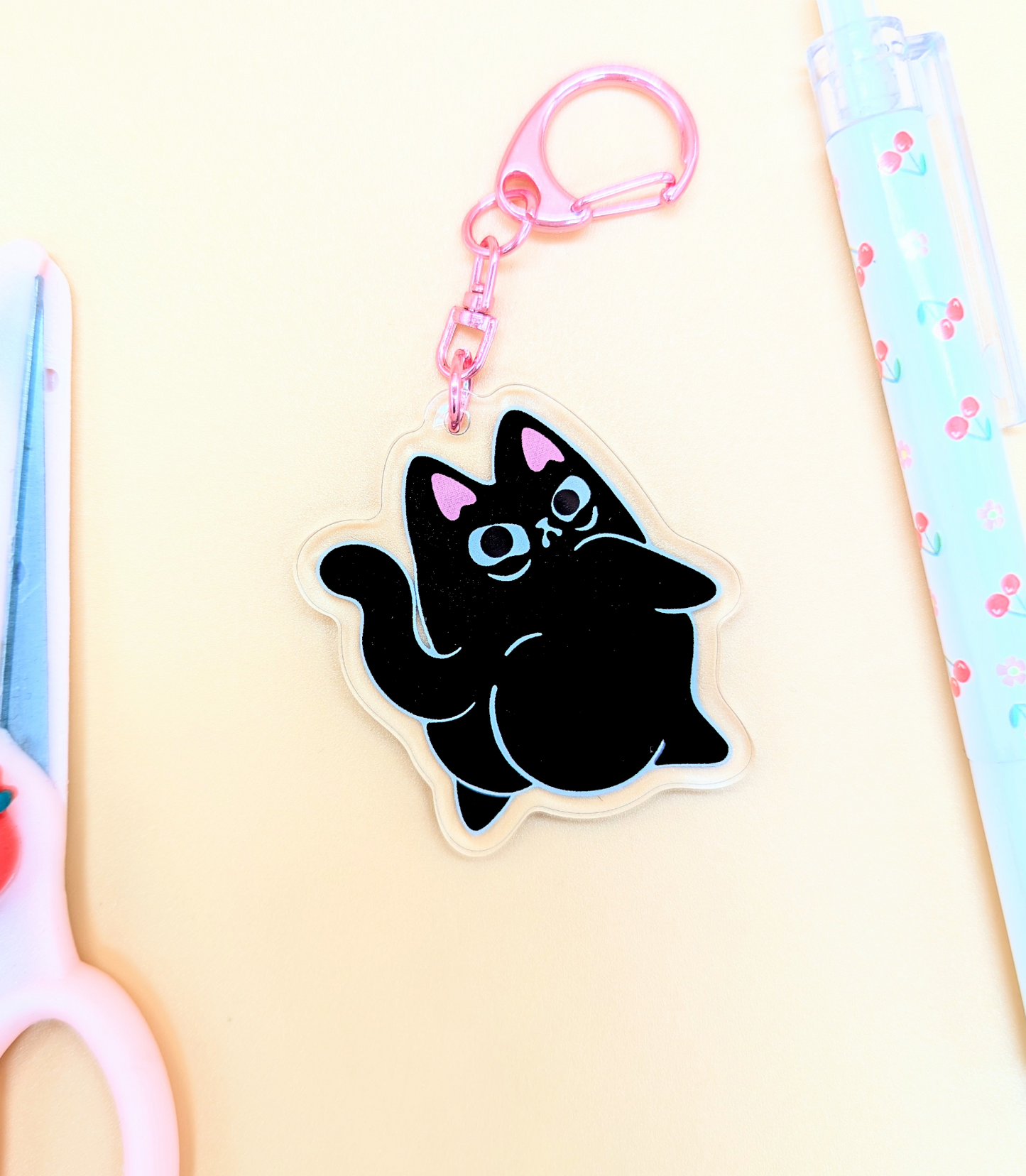 Big Booty Cat keychain funny gift for cat lover