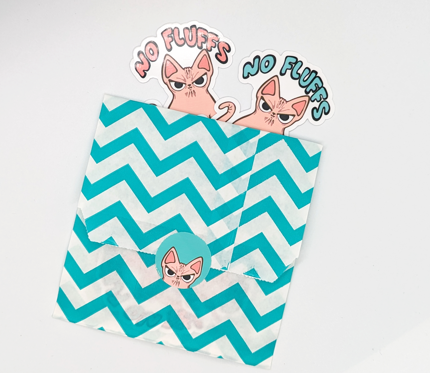 Sphynx No Fluffs Left to Give Cat Sticker Set of 2