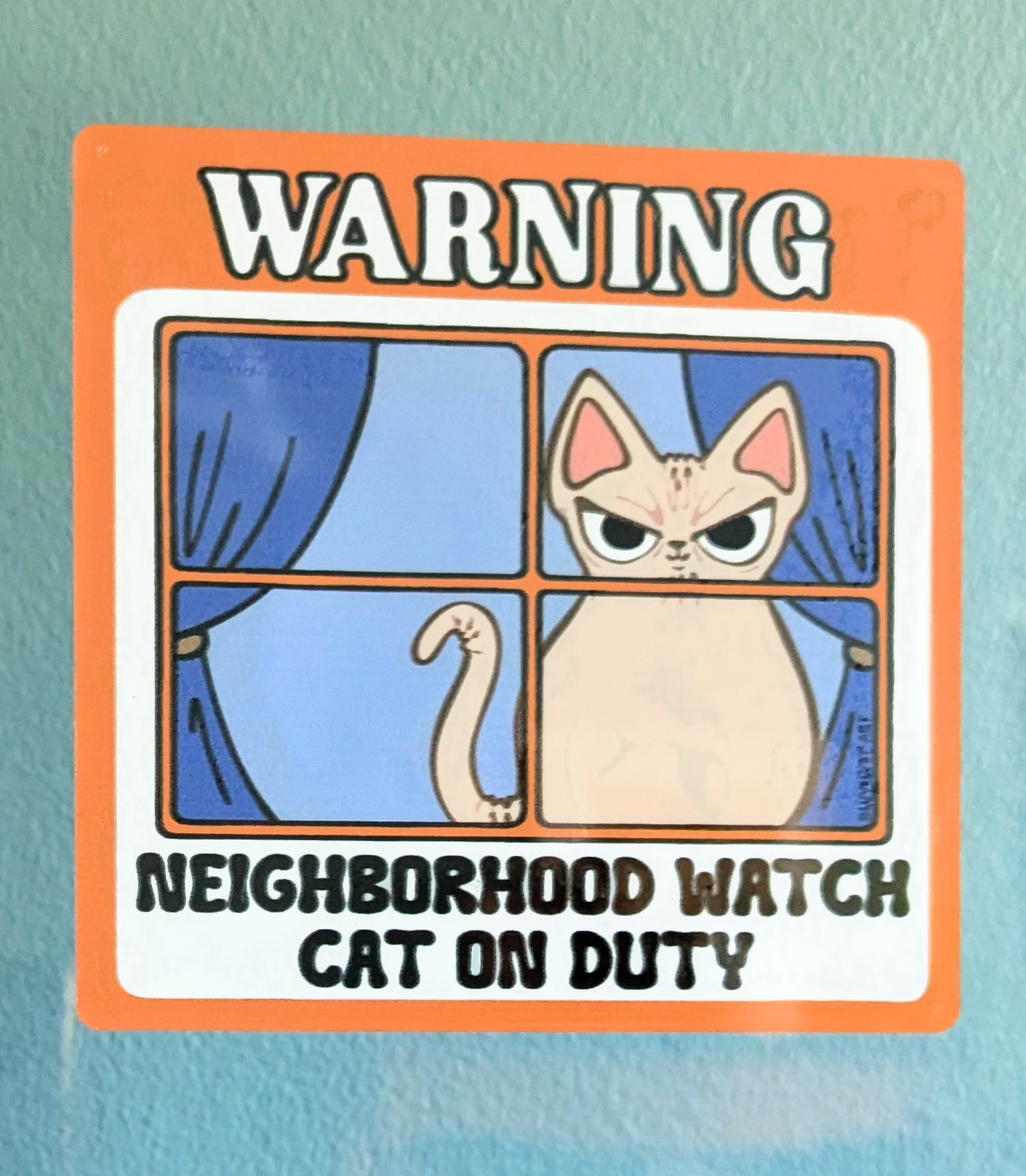 Neighborhood Watch Cat Window Cling - Sphynx Hairless Cat Judgy