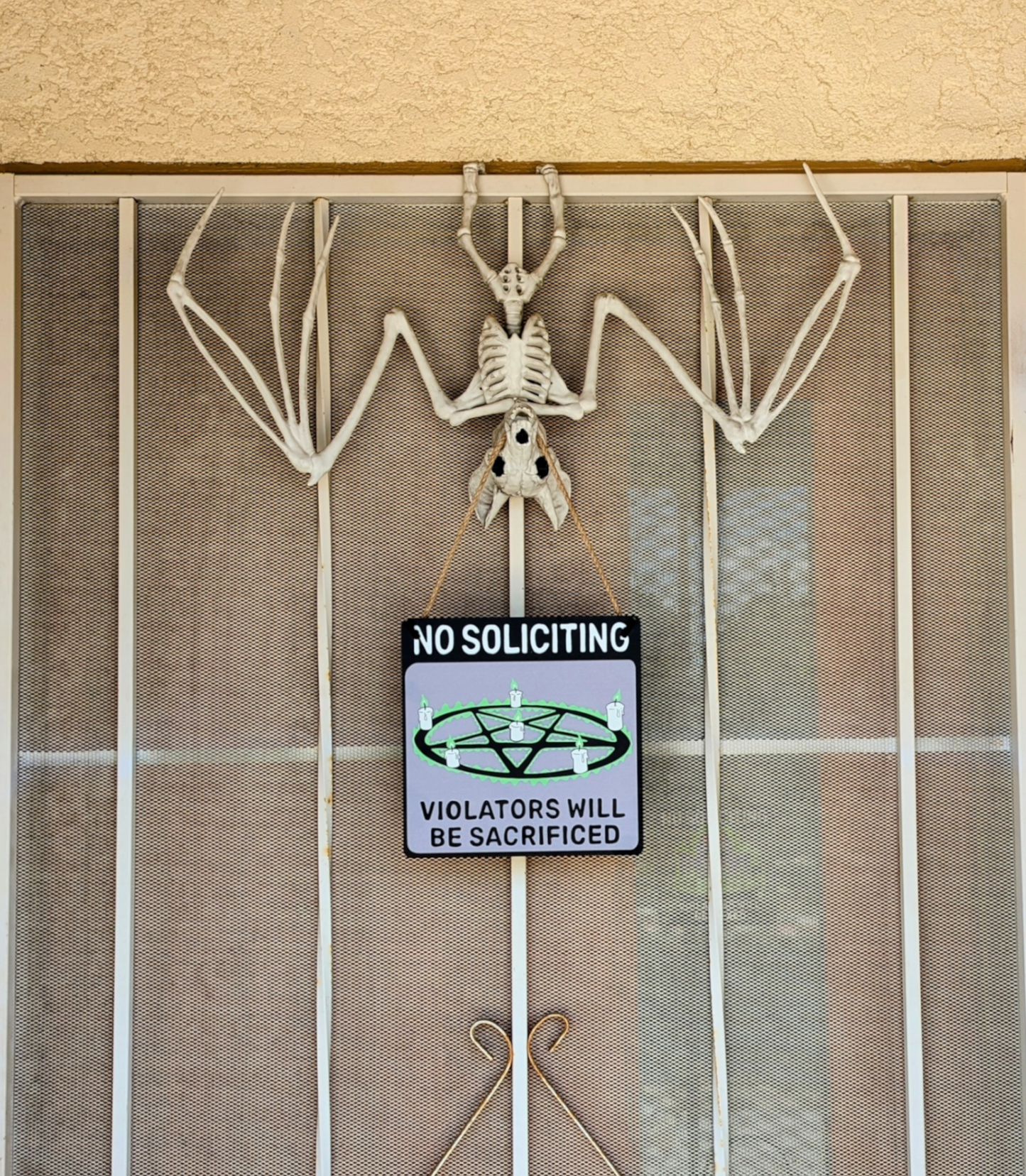 Wooden No Soliciting Sign (Violators Will Be Sacrificed)