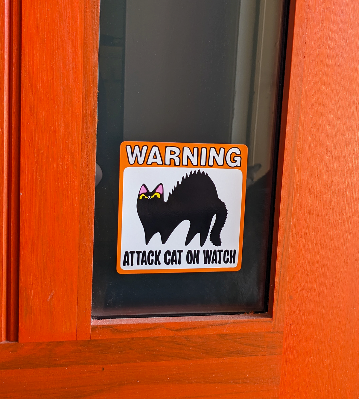 Attack Cat on Watch Window Cling – BluVelvetArt