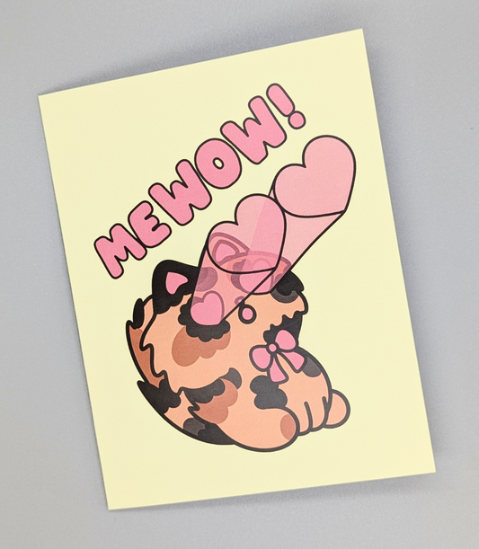 MeWOW Tortina Tortie Cat Valentine's Day Greeting Card | funny Tortoiseshell in love | Anniversary Card