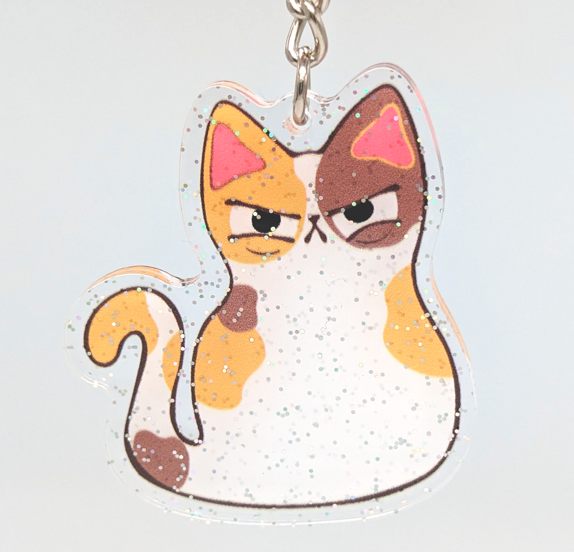 Calico cat lovers acrylic keychain as a cheap cat gift