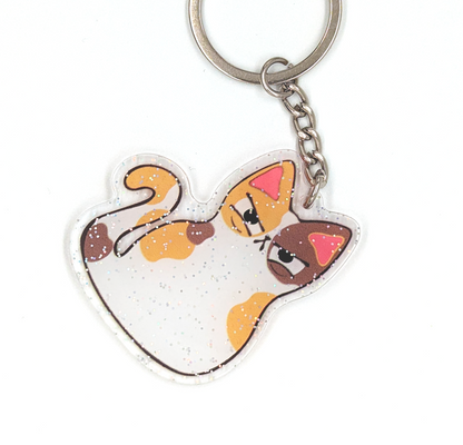 Cute Calico Cat Acrylic keychain 