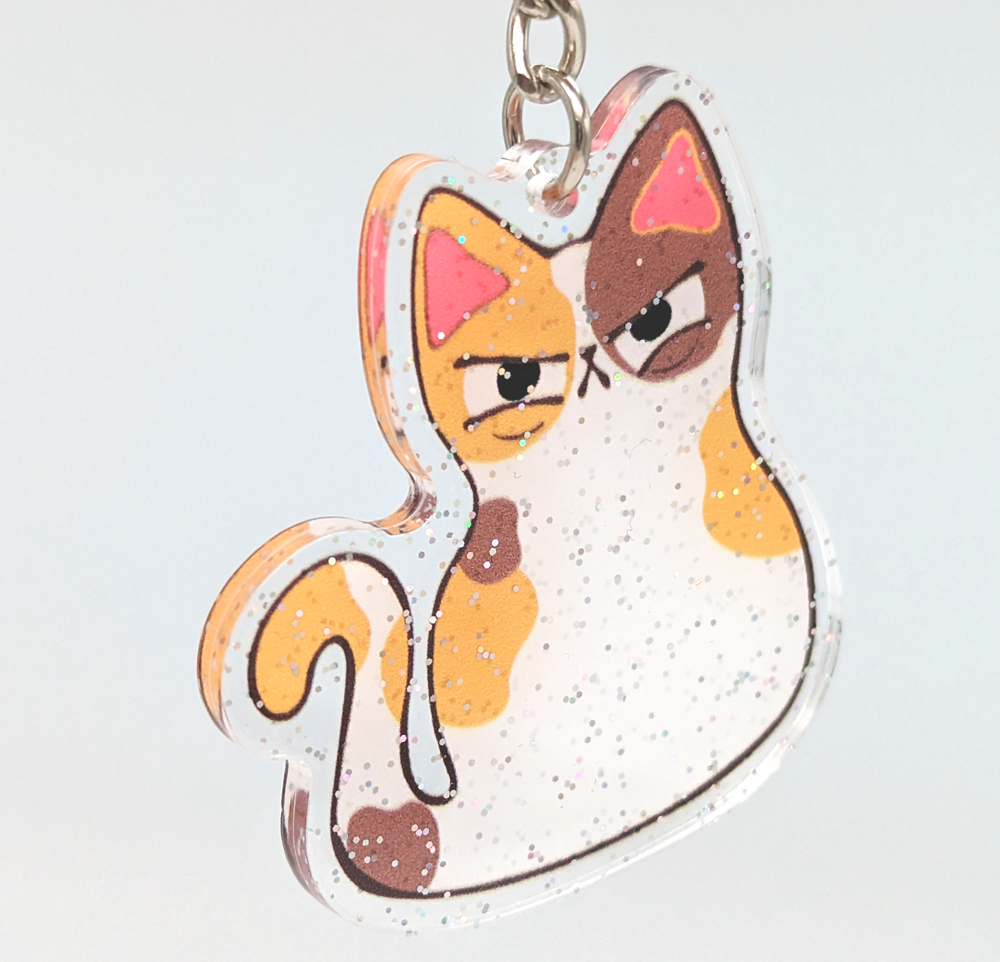 mulitcolor cat keychain as a cute gift for calico cat moms