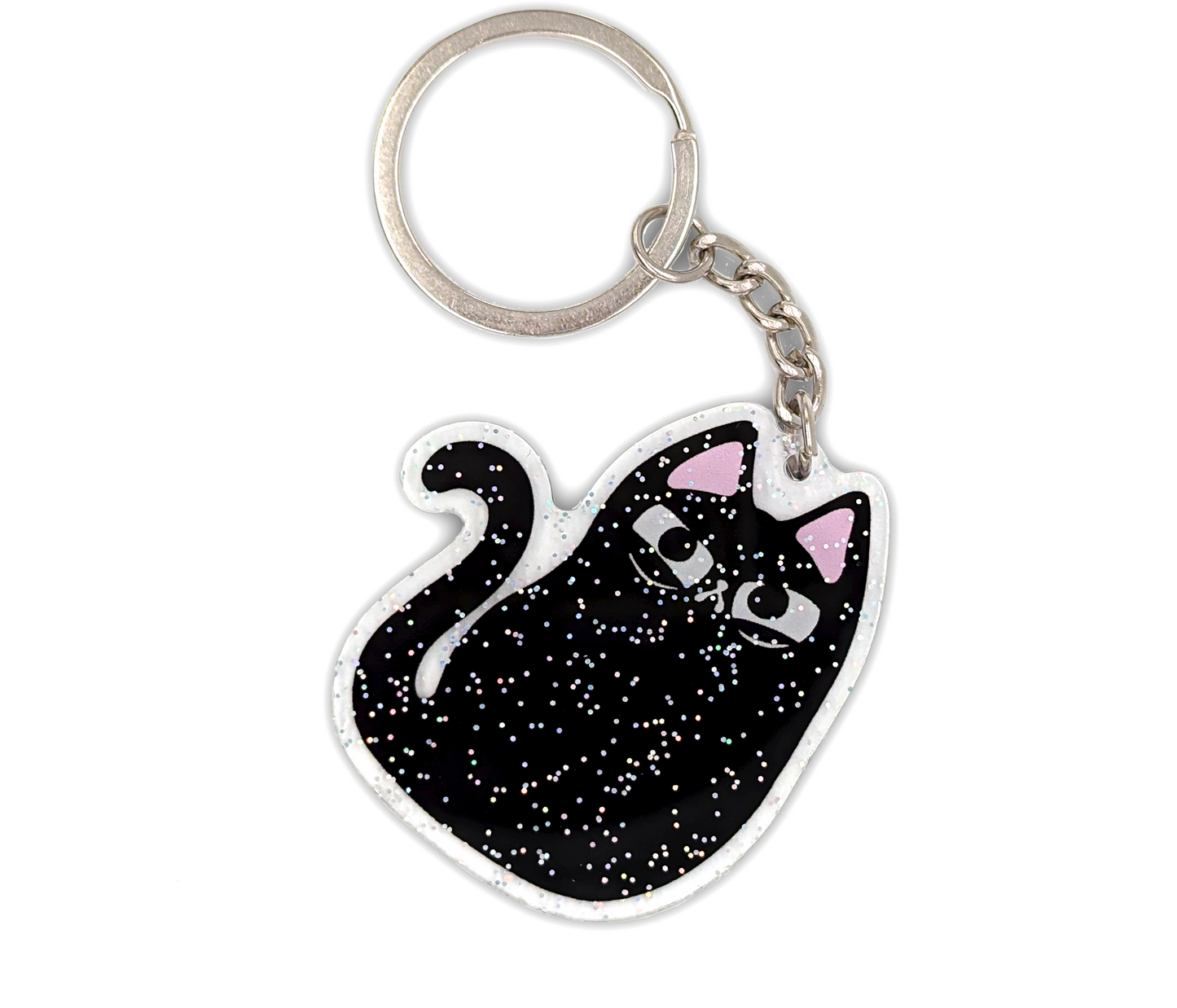 Black cat keychain as small gift for black cat lovers