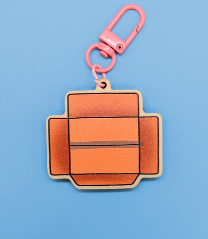cardboard box back of keychain