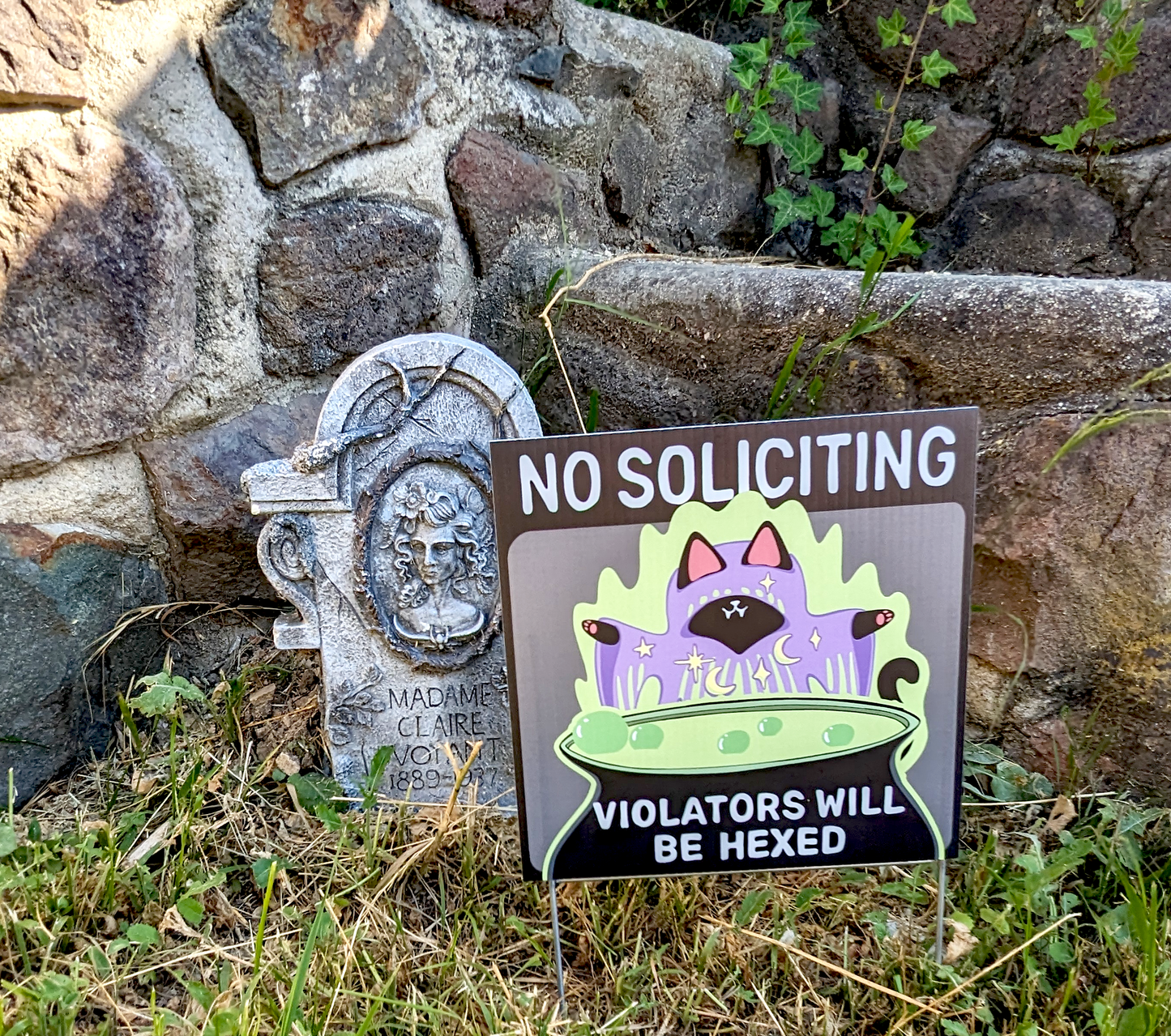 halloween no soliciting sign for front yard