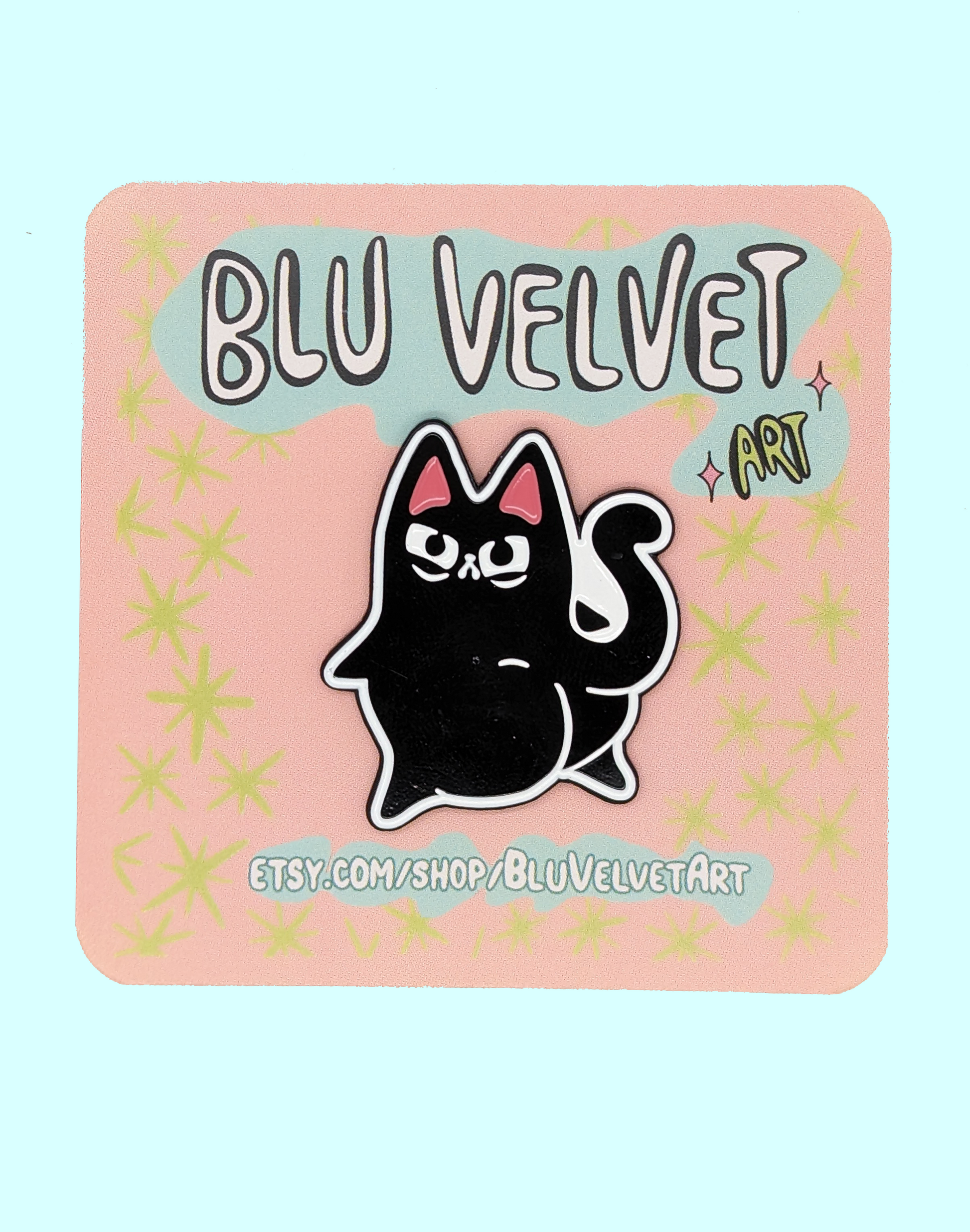 Caked Up Judgy Cat Enamel Pin 1.5 inches (big booty cat!