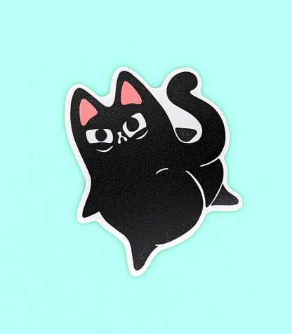 Caked Up Judgy Cat Vinyl Waterproof Diecut Sticker 2.5"