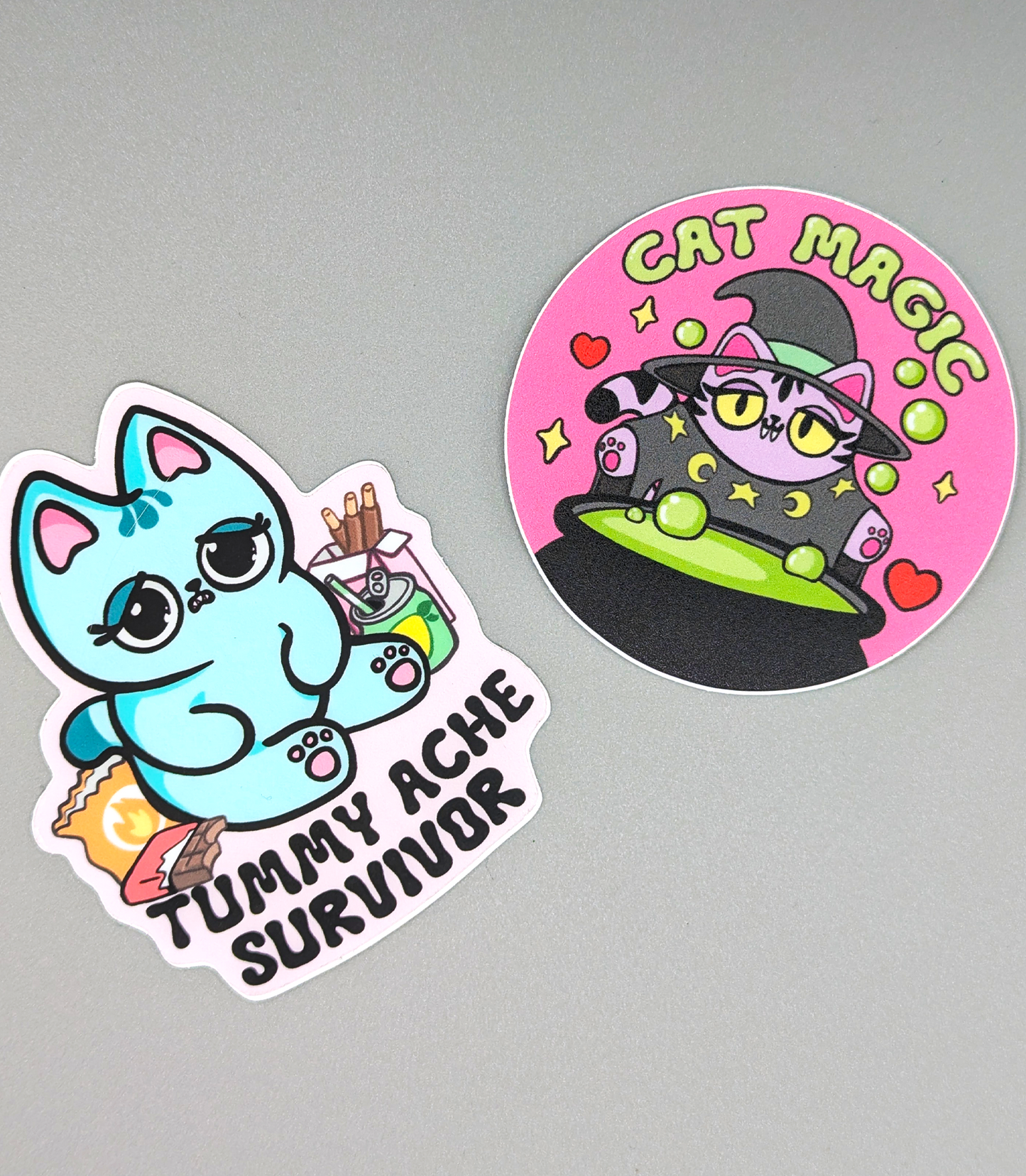 Cat Magic Witchy Kitty with Bubbling Cauldron Sticker Heavy Duty Vinyl 2.5"