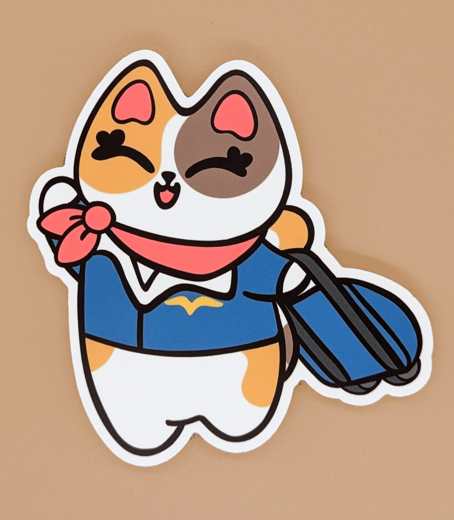 JUMBO Flight Attendant Cat Vinyl Waterproof Diecut Sticker 4" (Copy)