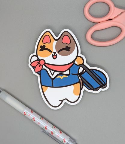 JUMBO Flight Attendant Cat Vinyl Waterproof Diecut Sticker 4" (Copy)