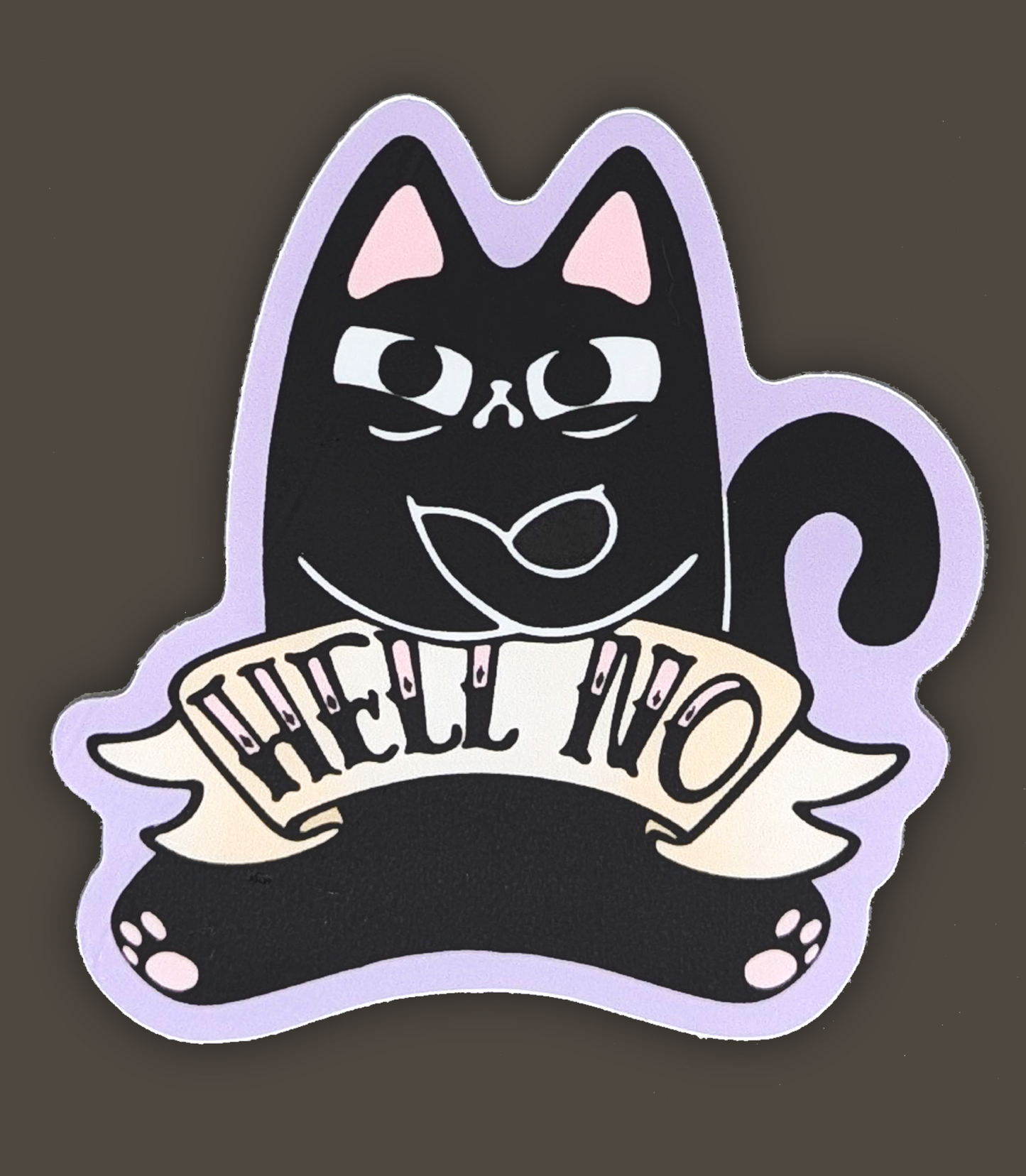 Sticker features Judgy Cat in a classic arms crossed, angry pose--he doesn't want to do anything today!  Waterproof and scratchproof durable, heavy duty vinyl!