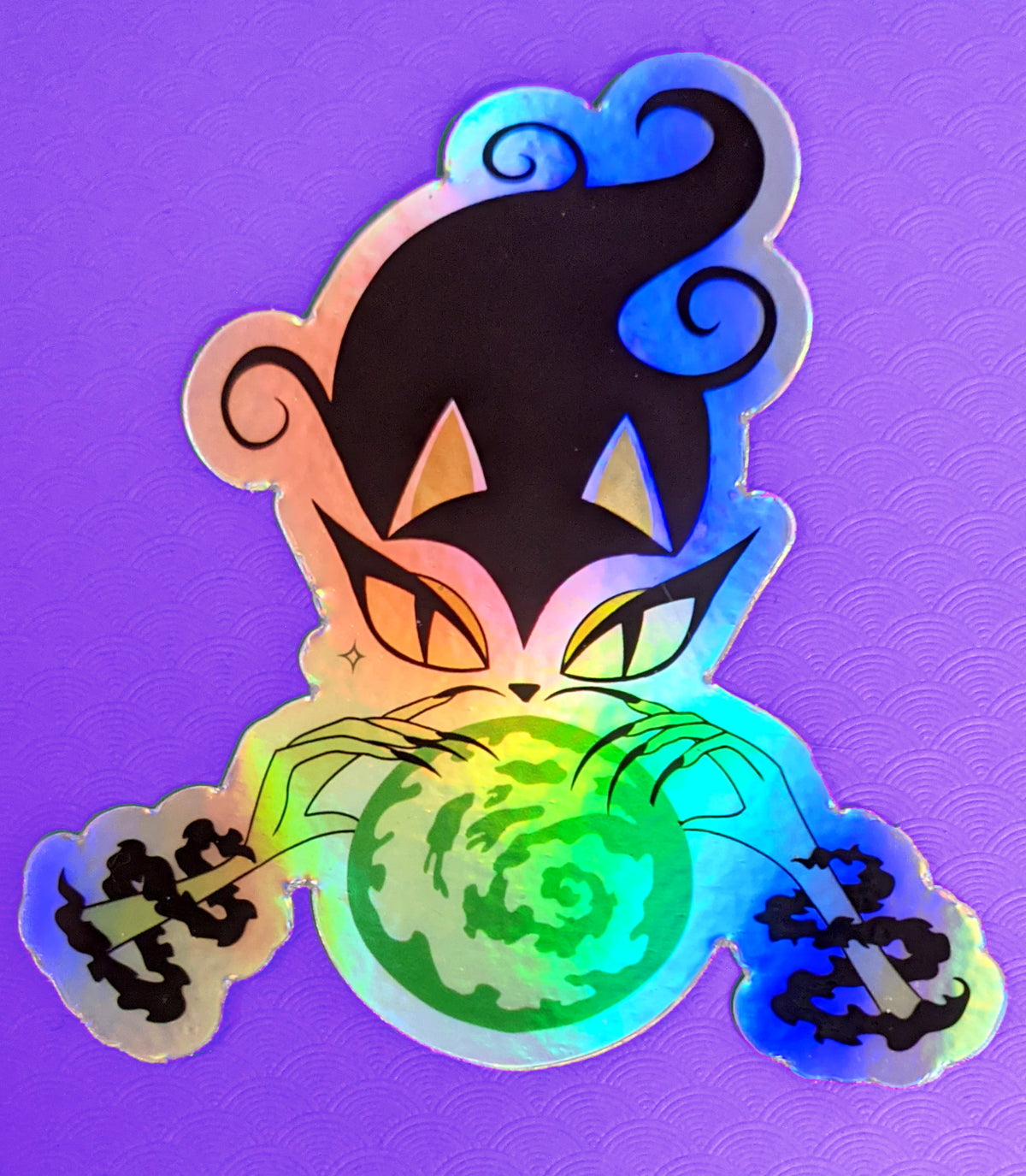 Holographic Witchy Kitty Sticker