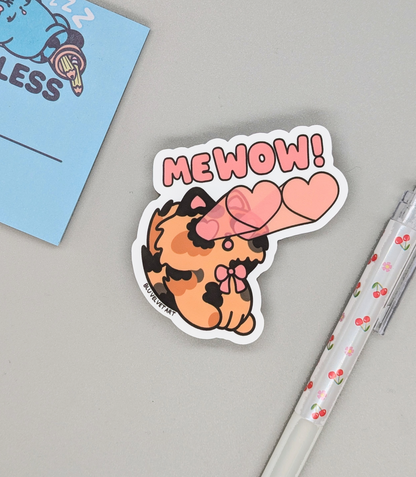 MeWoW! Tortie Cat Vinyl Waterproof Diecut Sticker 3"