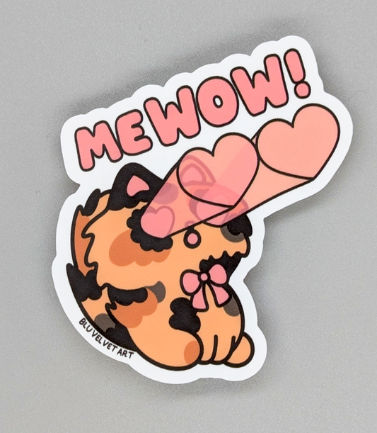 MeWoW! Tortie Cat Vinyl Waterproof Diecut Sticker 3"