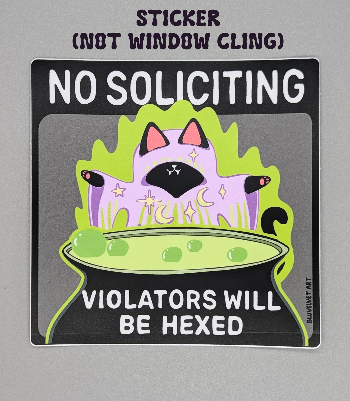 No Soliciting Hex Vinyl Sticker 4.5"