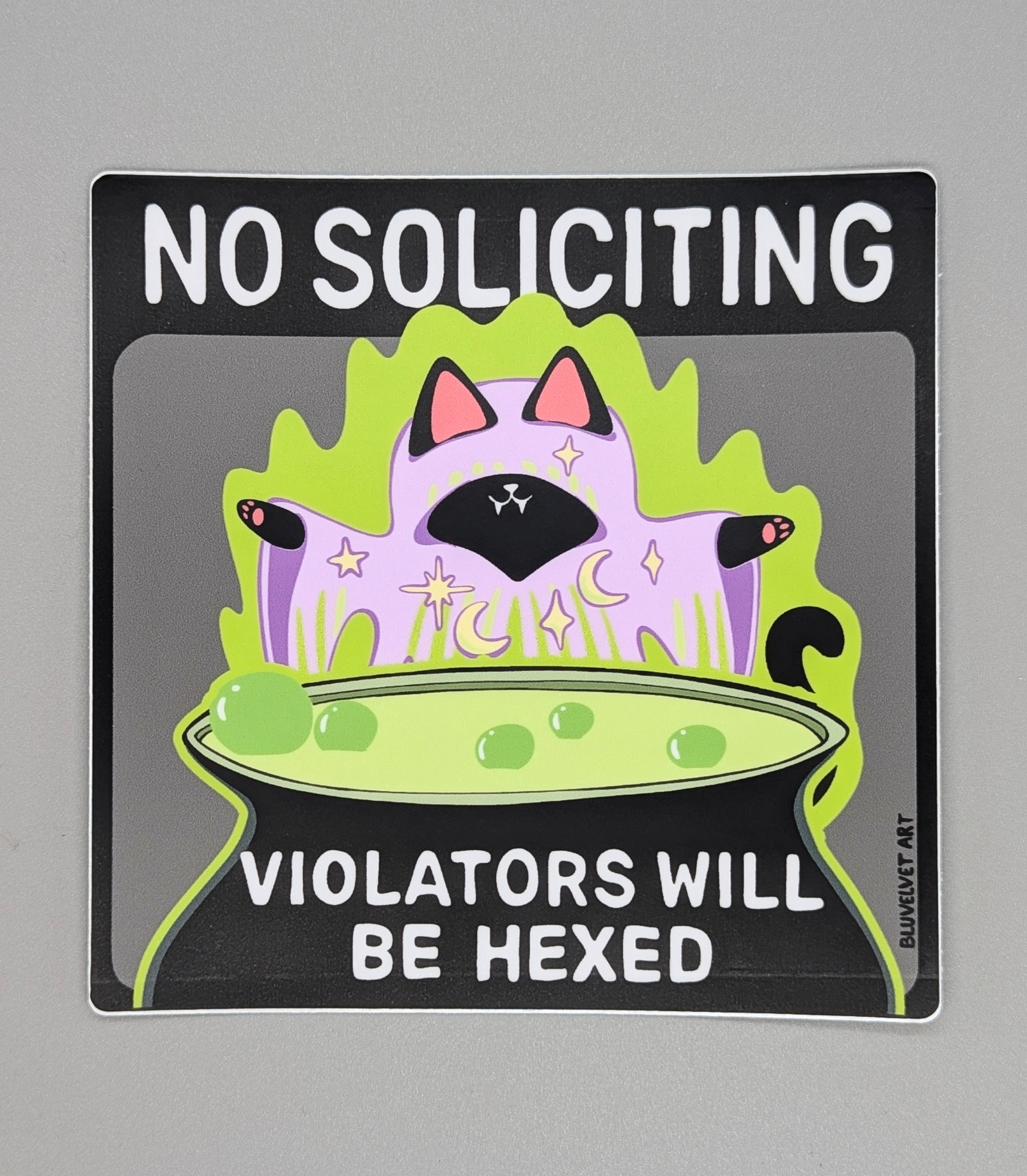 No Soliciting Hex Vinyl Sticker 4.5"