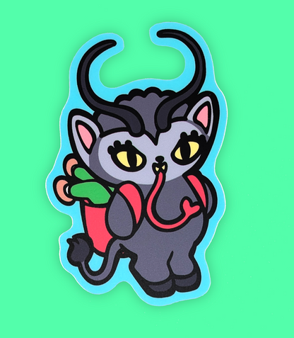 Kawaii Krampus Vinyl Waterproof Diecut Sticker 3"