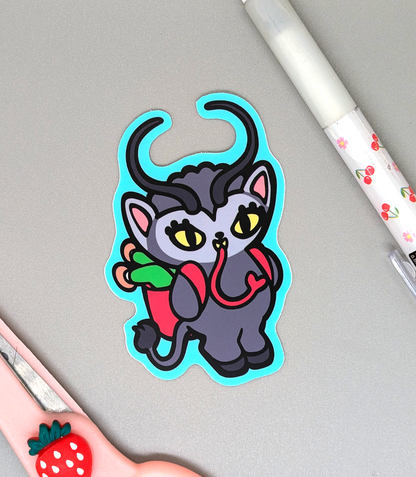 Kawaii Krampus Vinyl Waterproof Diecut Sticker 3"