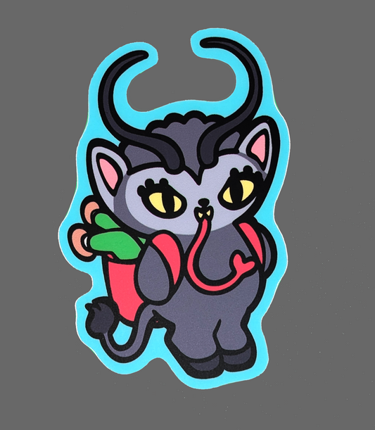 Kawaii Krampus Vinyl Waterproof Diecut Sticker 3"