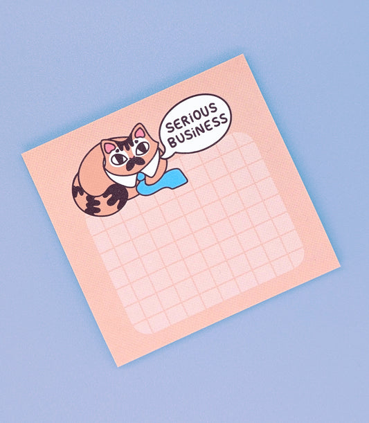 Office Cat Serious Business Sticky Notes