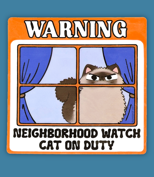 Neighborhood Watch Cat Window Cling - Himalayan Cat