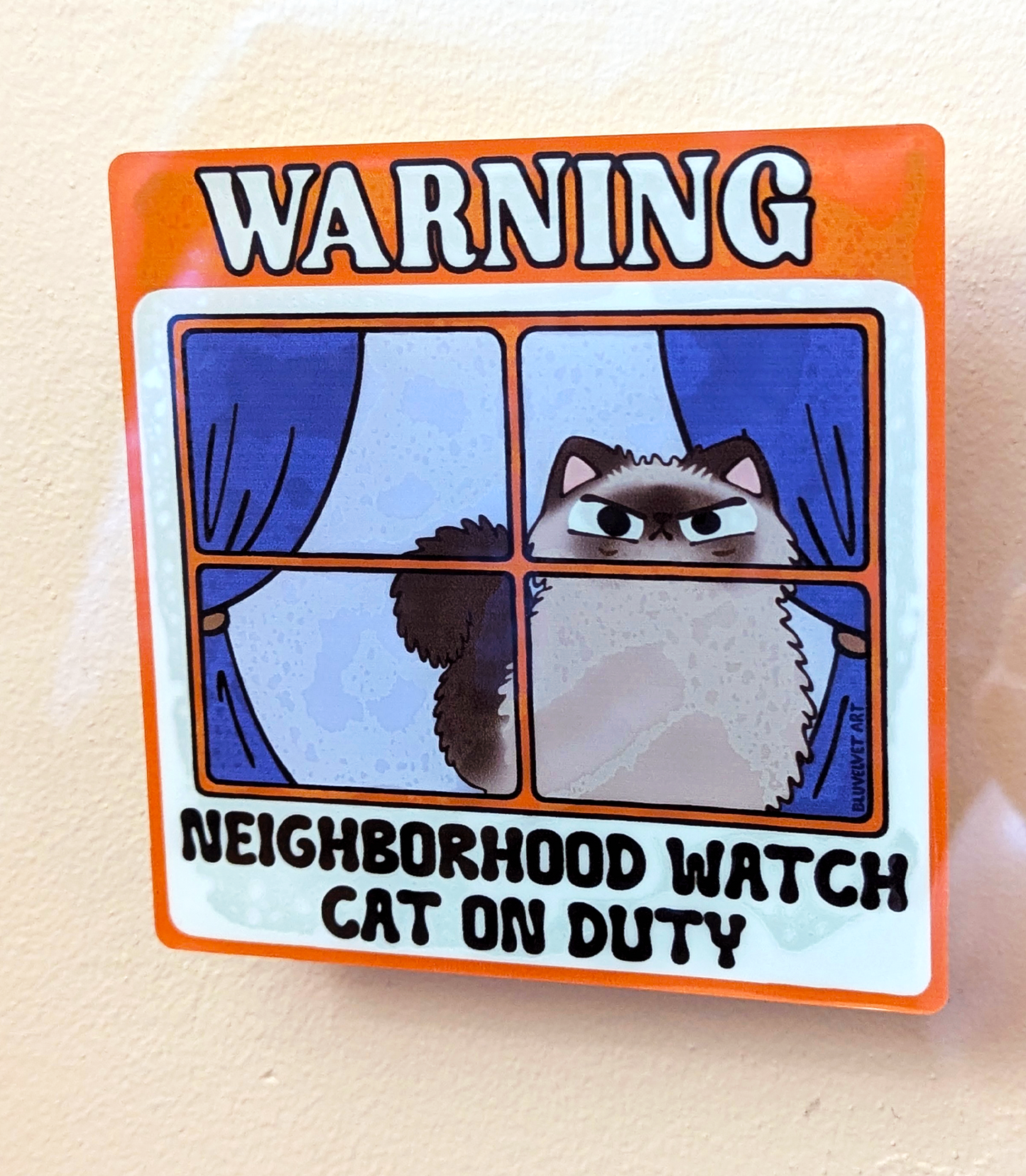 Neighborhood Watch Cat Window Cling - Himalayan Cat