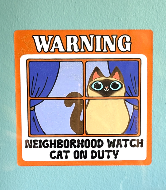Siamese Cat Window Sticker. Cute siamese cat gift for friend