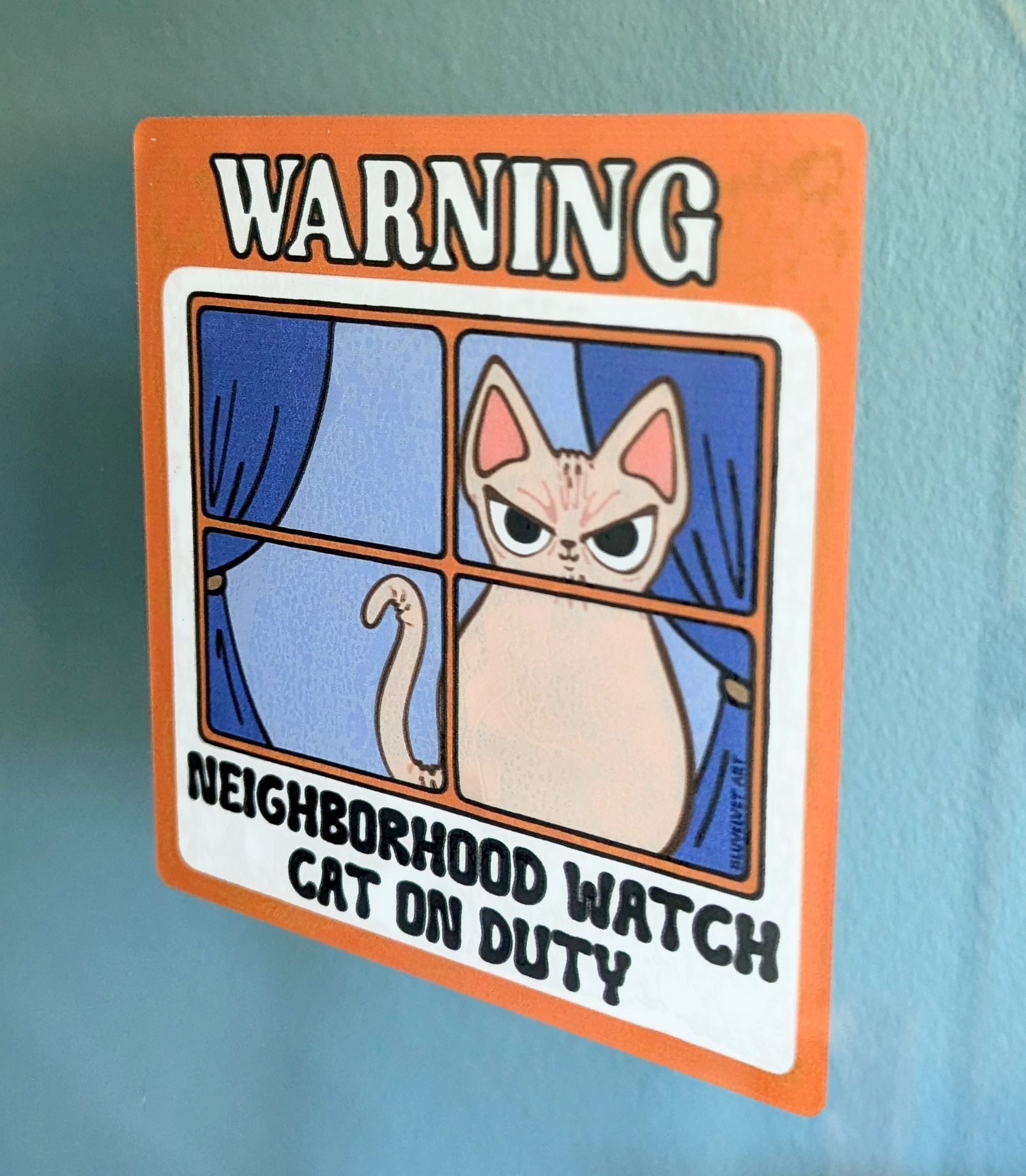 Neighborhood Watch Cat Window Cling - Sphynx Hairless Cat Judgy
