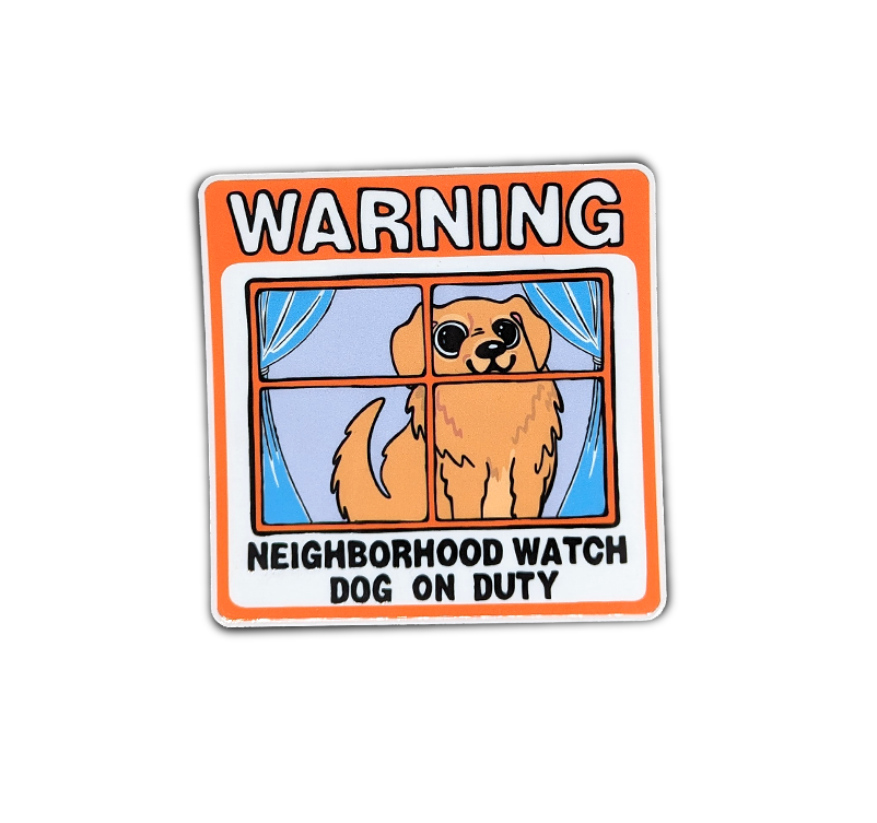 Neighborhood Watch Dog Window Cling of Golden Retriever