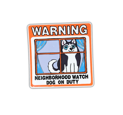 Neighborhood Watch Dog Window Cling - Husky