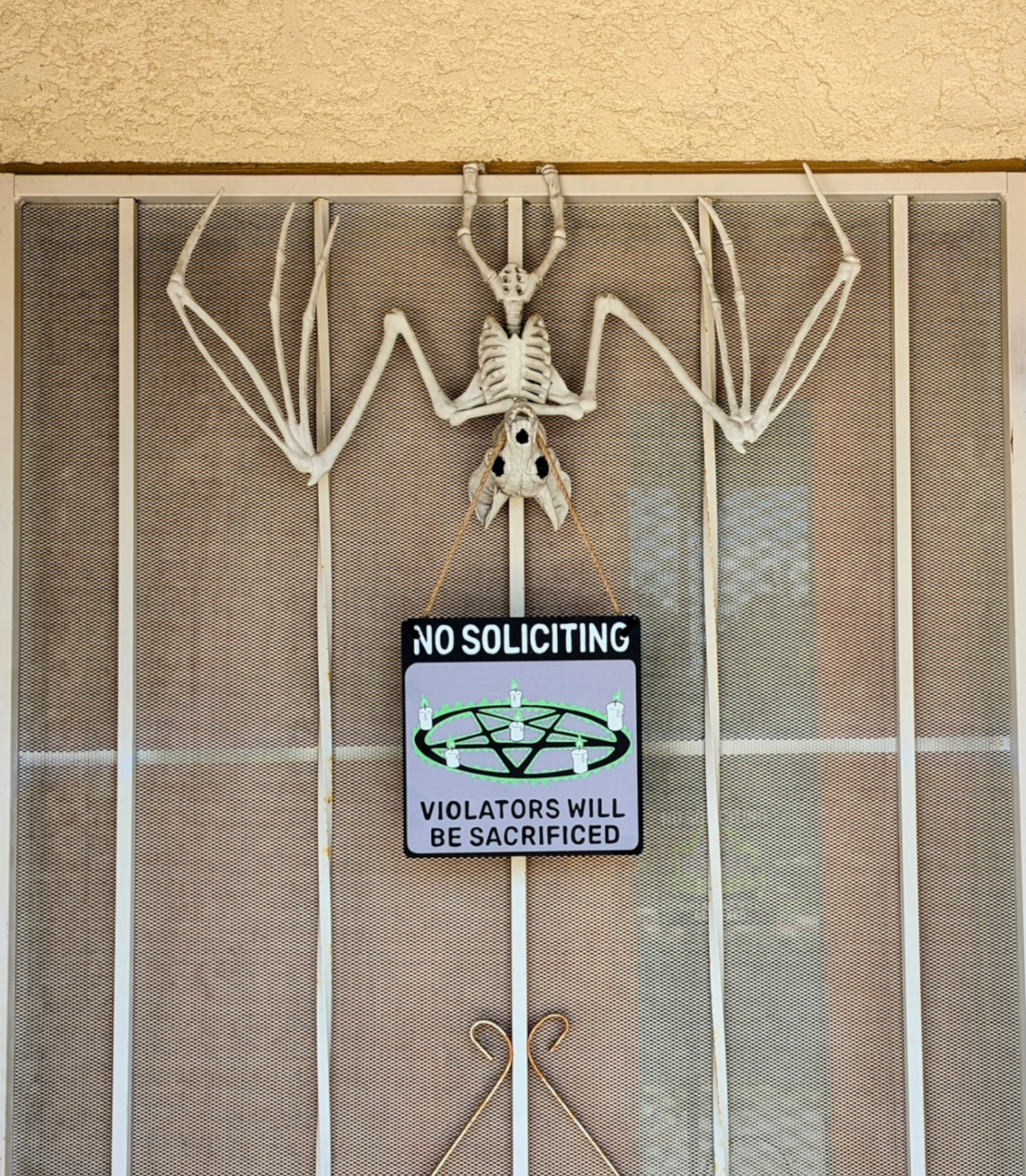 Wooden No Soliciting Sign (Violators Will Be Sacrificed)