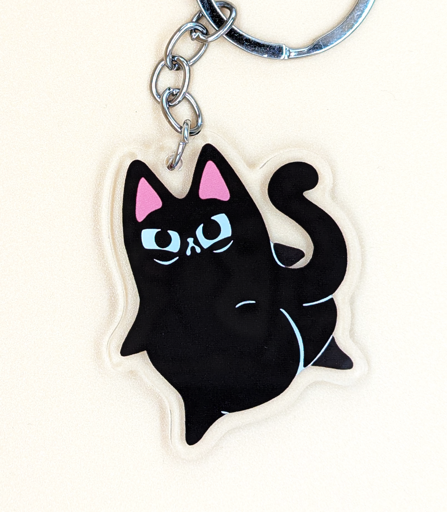 Caked Up Kitty Judgy Cat Acrylic Keychain