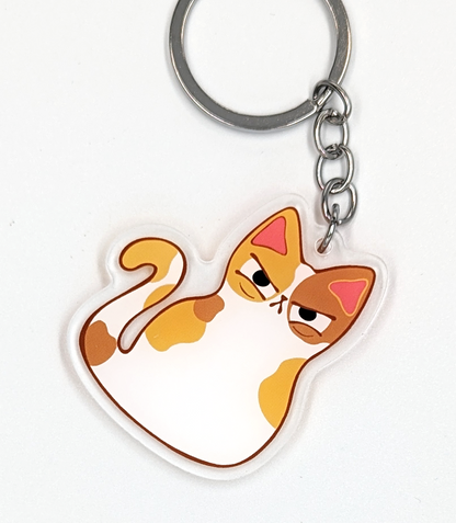 Calico Judgy Cat Acrylic Keychain