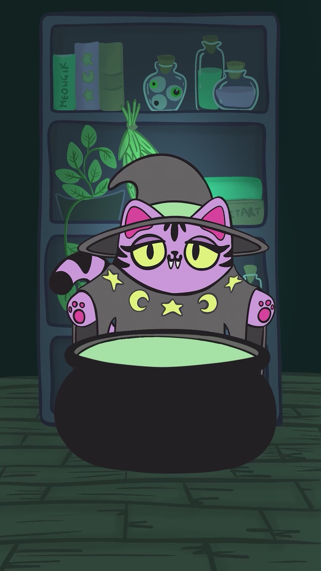 No Soliciting Violators Will Be Hexed Violet Cat Window Cling
