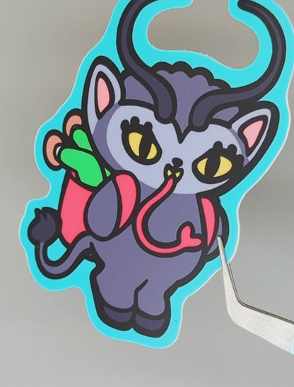 Kawaii Krampus Vinyl Waterproof Diecut Sticker 3"