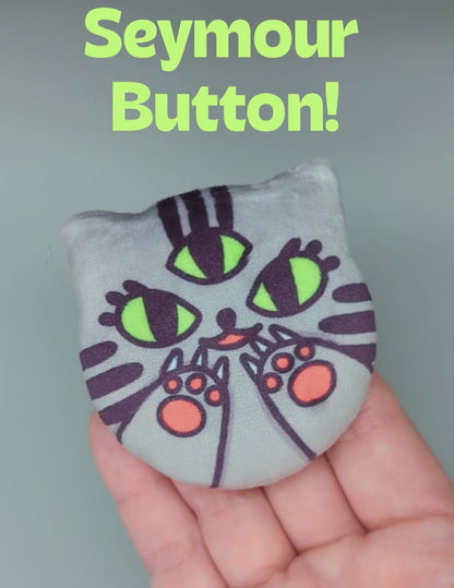 Seymour Plush Cat Ear Button